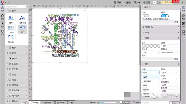 到文字组件中的词云-迪赛智慧数