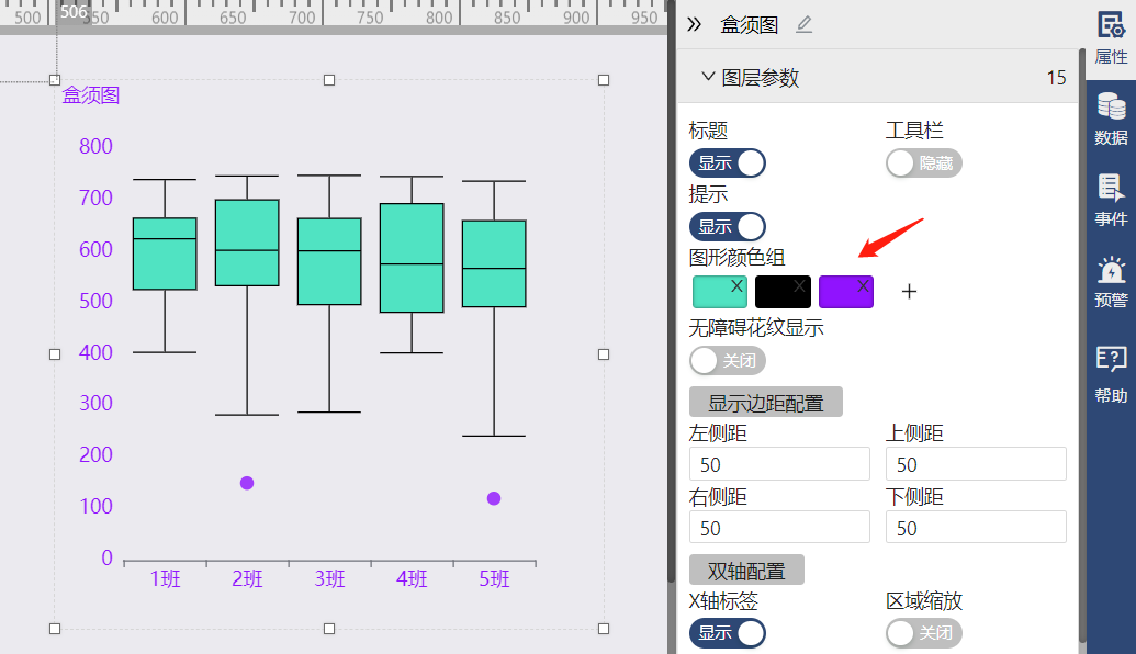 设置盒须图的颜色-迪赛智慧数