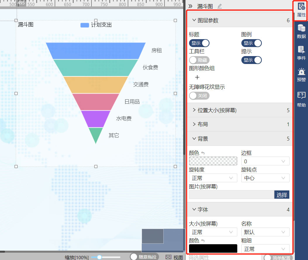 配置漏斗图文案样式及显示-迪赛智慧数