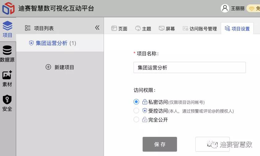 设置项目权限-迪赛智慧数