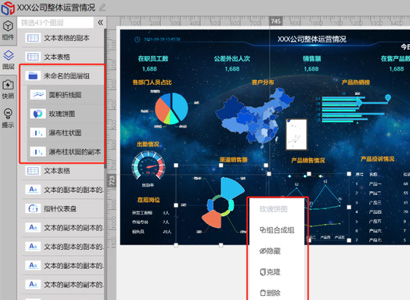 数据可视化大屏设计时，面对大量的数据图层，如何完成大屏的制作？-迪赛智慧数