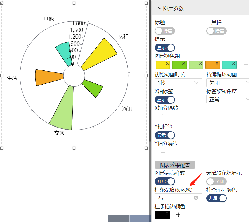 选择调整柱条的宽度-迪赛智慧数