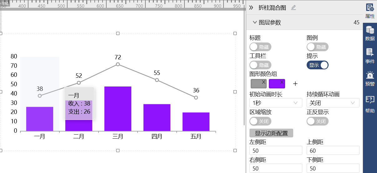 折线和柱状会按顺序展示不同颜色-迪赛智慧数