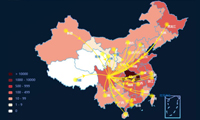 飞线地图可视化，飞线连接多地，让数据流向尽在眼帘-迪赛智慧数