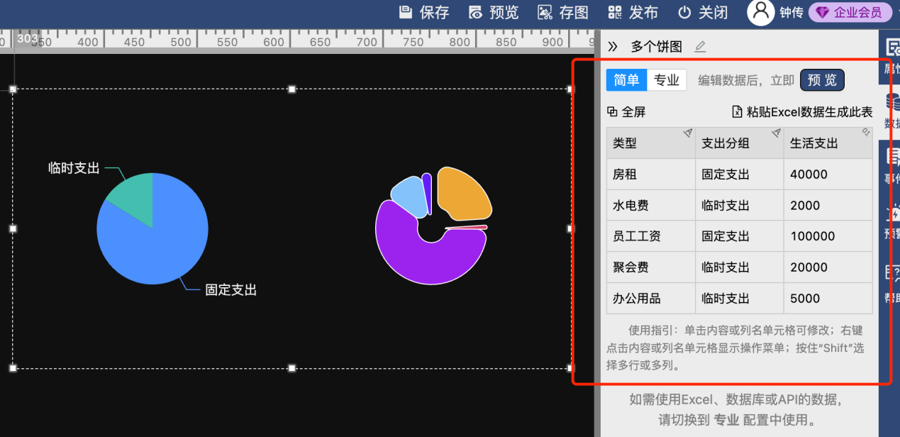 多饼图-迪赛智慧数