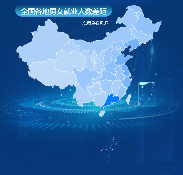 全国各地男女就业人数差距-迪赛智慧数