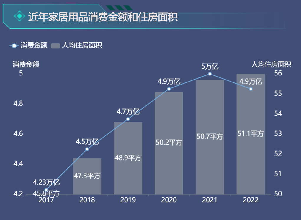 家庭用品消费和人均居住面积-迪赛智慧数