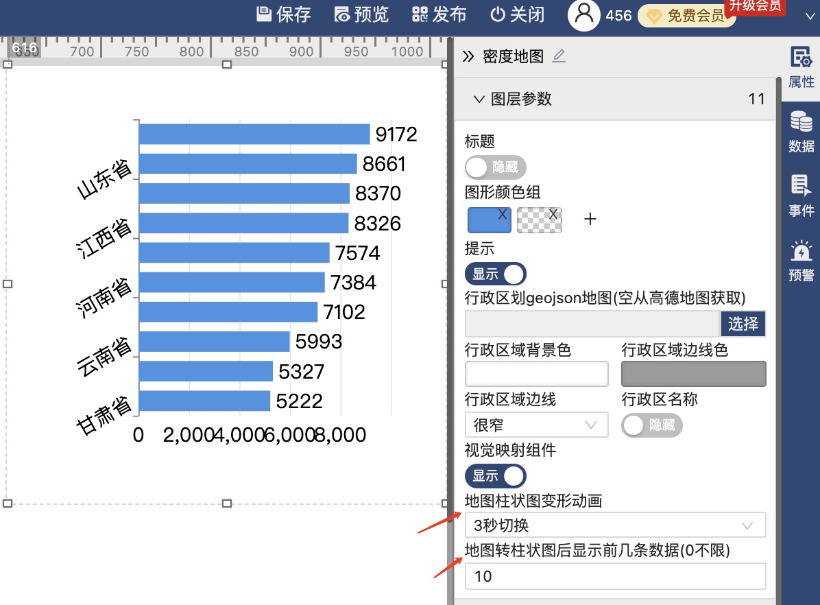 切换成柱形图显示-迪赛智慧数