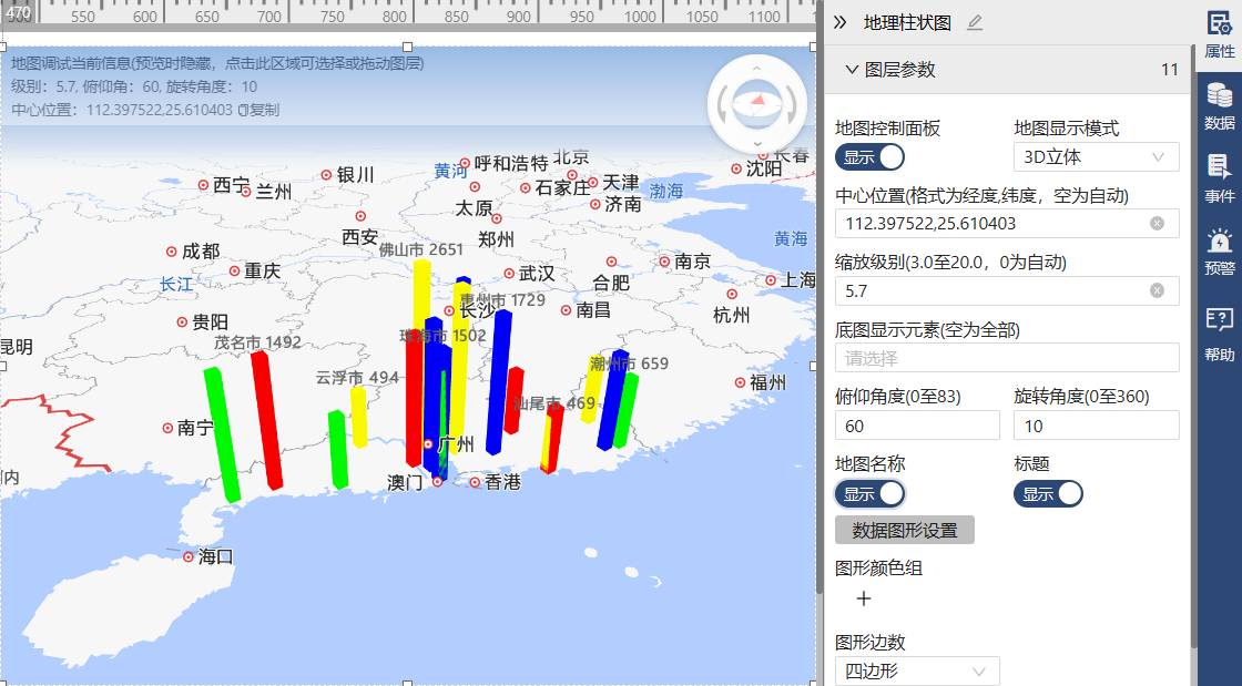 地理柱状图-迪赛智慧数